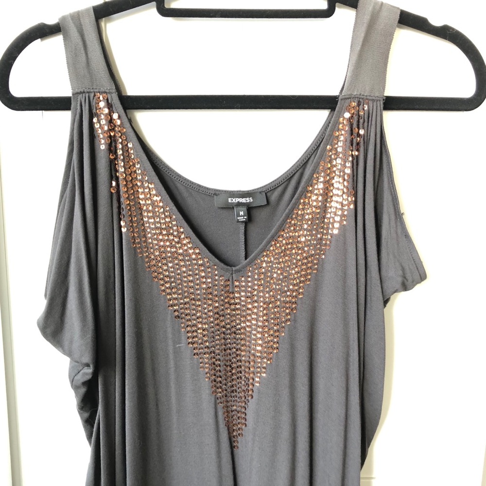 Express top with copper sequins detail